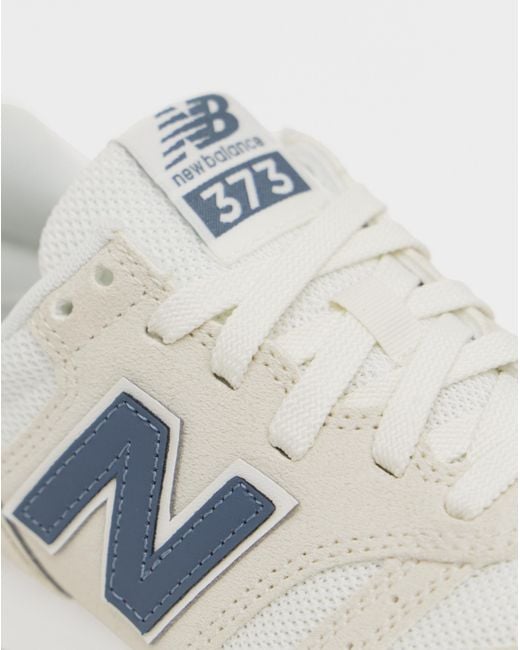 New Balance White 373 Suede Trainers