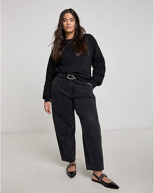 Simply Be Black Cut Work Sweatshirt