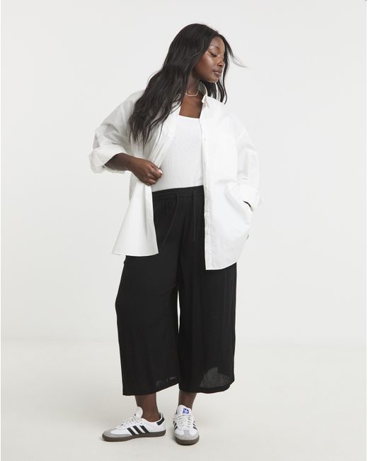 Simply Be White Crinkle Culottes