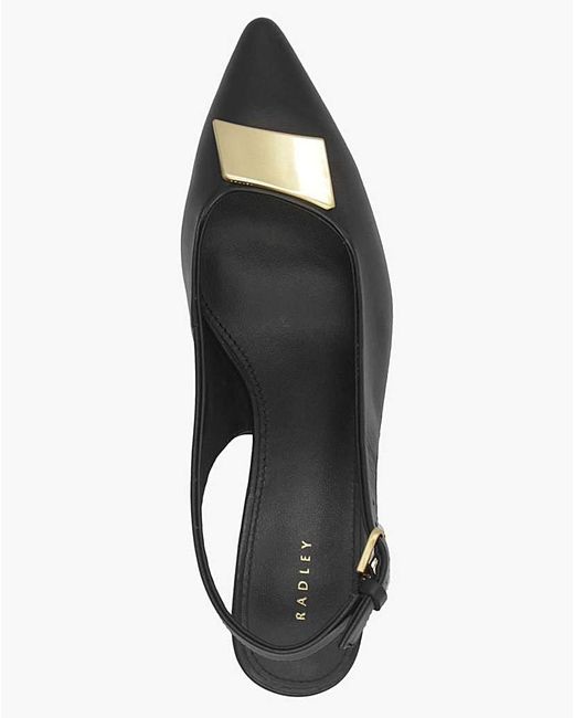 Radley Black Bliss Crescent Sling Backs
