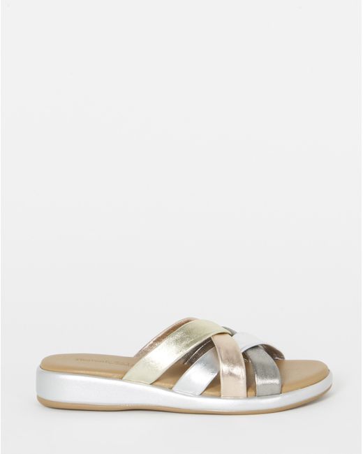 JD Williams Natural Multi Tubular Mule Sandals Wide