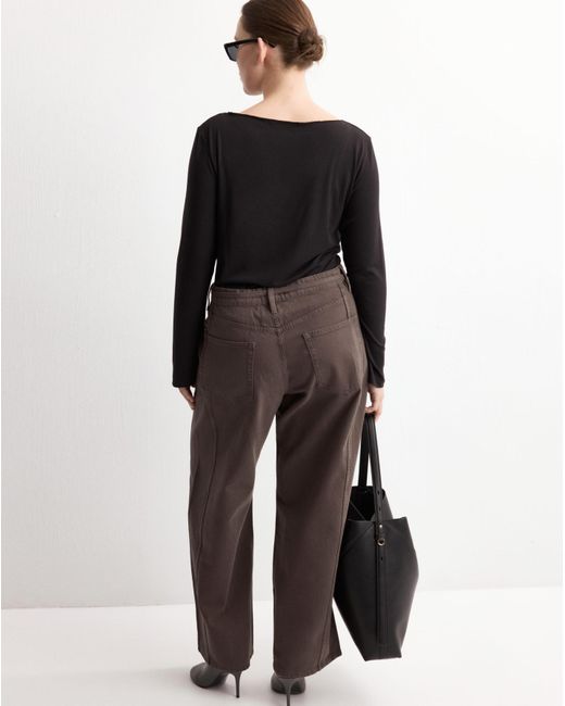 Mango Black Rachel Wide-Leg Jeans With Drawstr