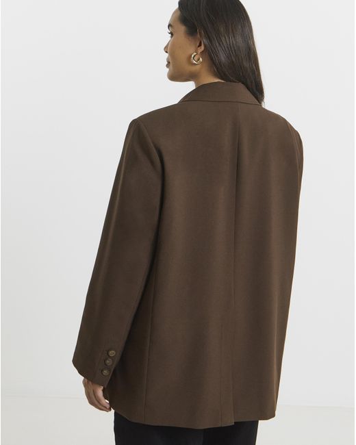 Simply Be Brown Oversized Single Breasted Blazer