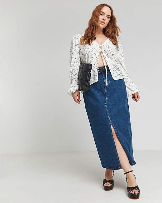 Simply Be White Tie Front Blouse