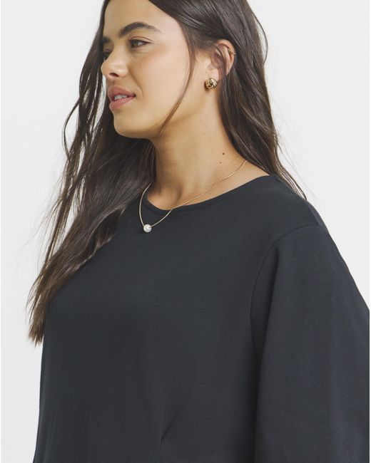 Simply Be Black Cinched Waist T-Shirt Dress