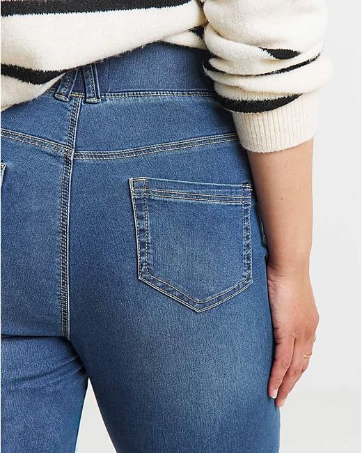 Simply Be Blue Flared Pull On Jeggings