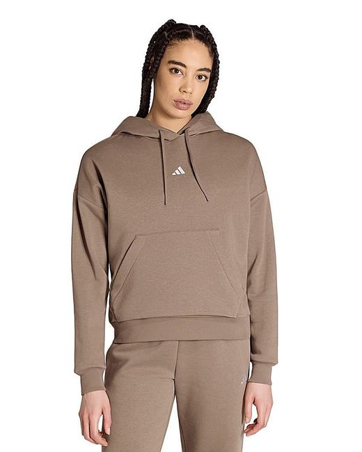 Adidas Brown Small Logo Hoodie