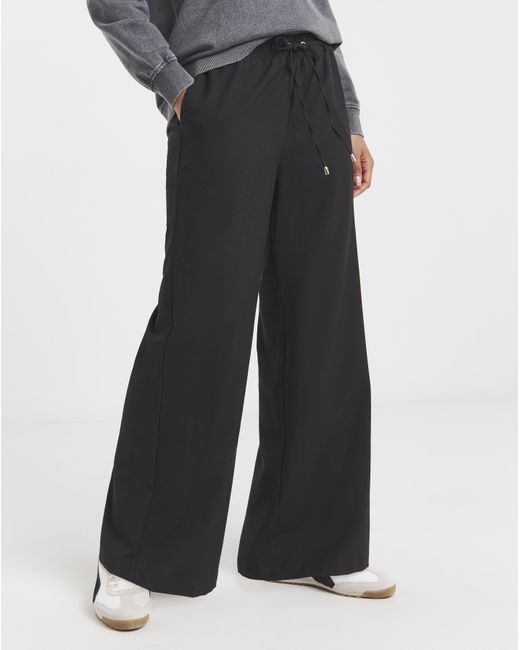 Simply Be Black Drawcord Waist Wide Leg Trousers