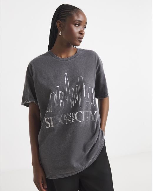 Simply Be Gray Sbe Sex & The City Foil License T-Shirt