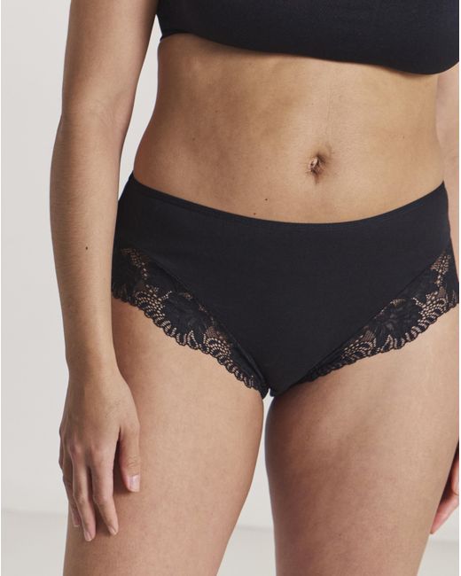 Pretty Secrets Black 3 Pack Midi Brazilian Knickers