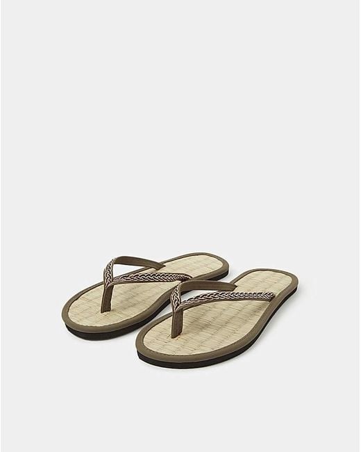 Accessorize White Braided Strap Flip Flops