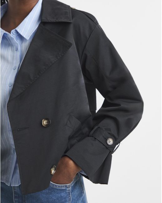 Simply Be Black Cropped Trench