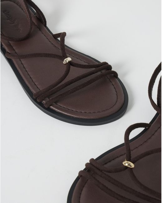 Simply Be White Hardware Detail Flat Sandals Wide