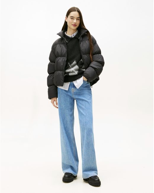 Tommy Hilfiger Black Rouched Puffer Down Jacket