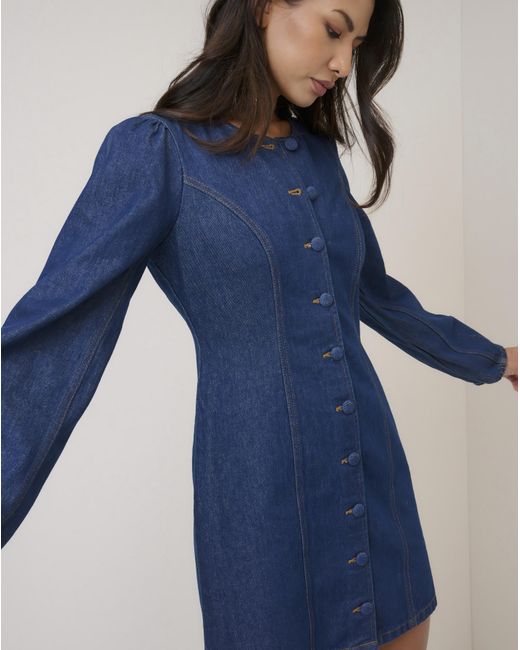 Nobody's Child Blue Nc Denim Shift Mini Dress