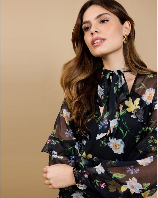 Little Mistress Natural Lm Floral Frill Dress