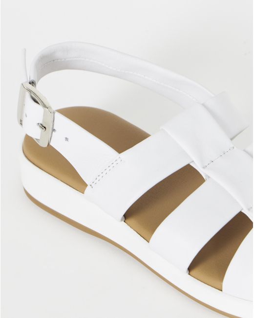 Heavenly Soles White Tubular Fisherman Sandal Ex Wide