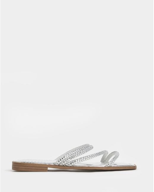 JD Williams Metallic Sparkly Asymmetric Mule Ex Wide