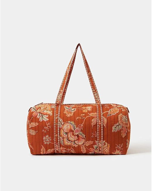 Accessorize Brown Floral Quilted Weekend Bag