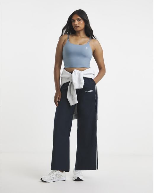 Gym King Blue College Straight Leg Joggers