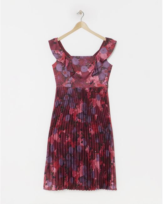 Chi Chi London Red Chi Chi Floral Print Midi Dress
