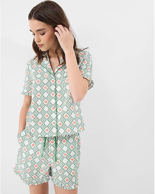 Accessorize White Ruffle Shorts Pyjama Set