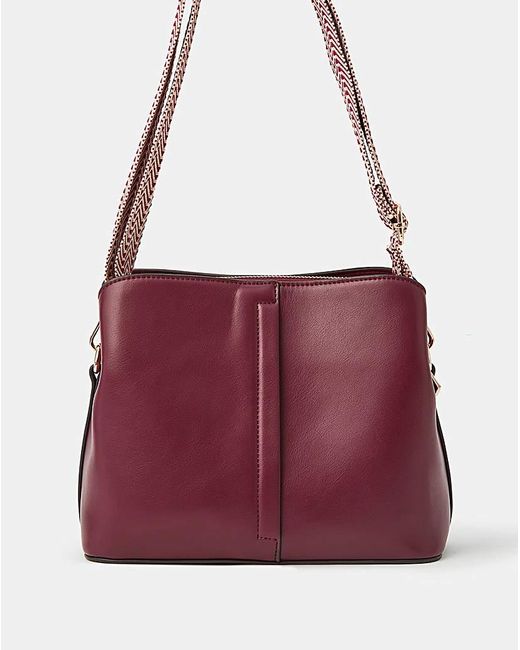 Accessorize Red Webbing Strap Crossbody Bag