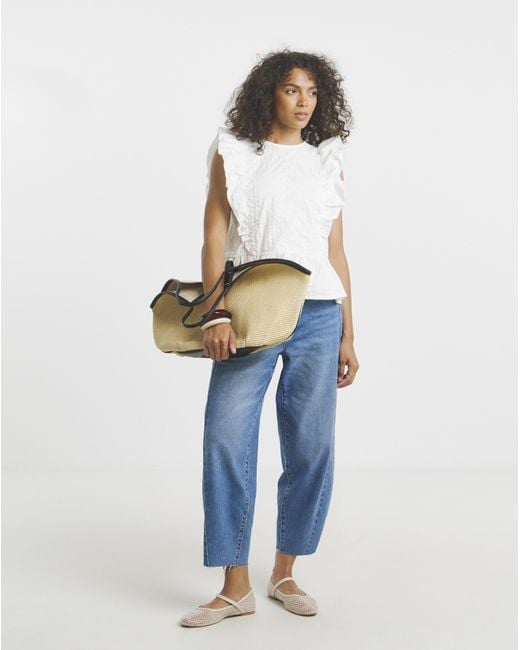 Simply Be White Broderie Ruffle Blouse