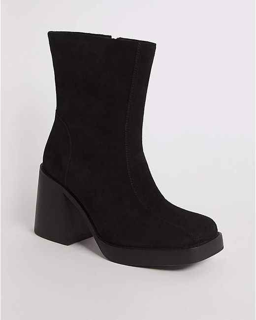 Simply Be Black Platform Ankle Boots Wide