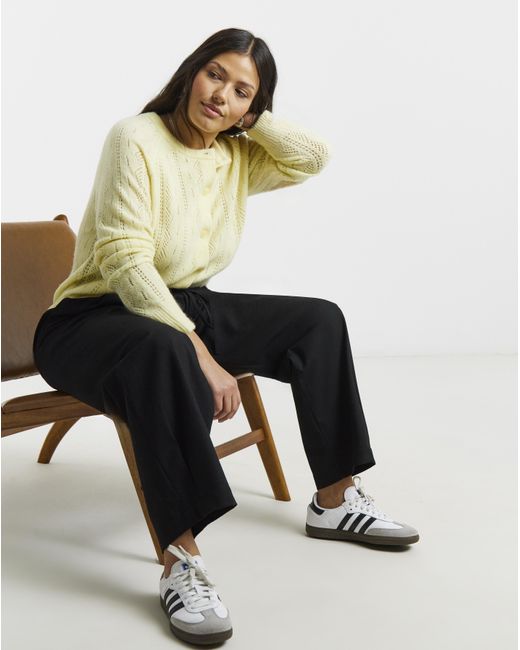 Simply Be Blue Pleated Barrel Trousers