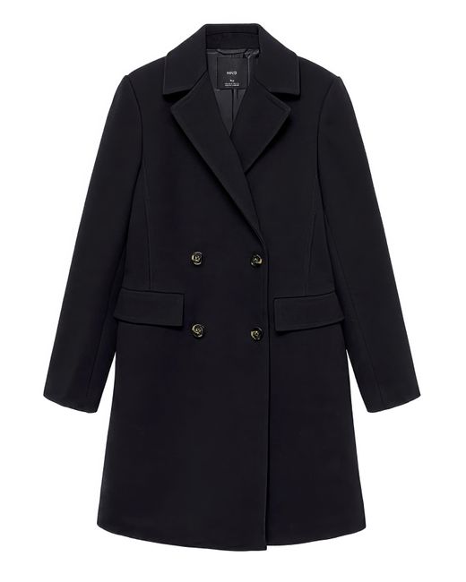 Mango Blue Double Breasted Wool Coat