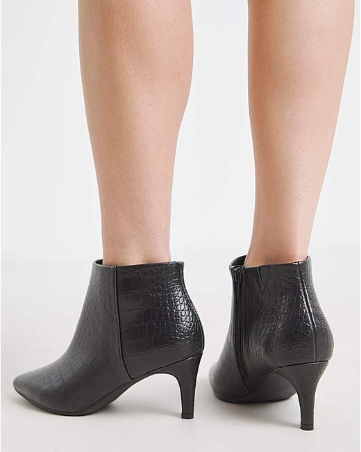 JD Williams Multicolor Kitten Heel Pointed Toe Ankle Boot E