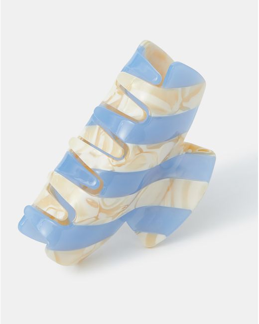 Accessorize Blue Stripe Marble Claw Clip