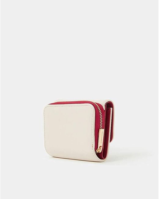 Accessorize Natural Double Heart Leather Purse