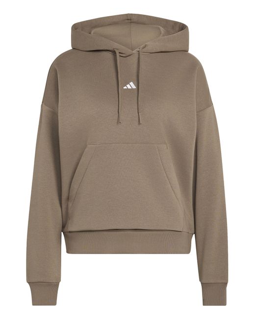 Adidas Brown Small Logo Hoodie