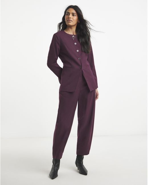 Simply Be Red Barrel Leg Trouser