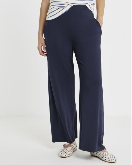 Simply Be Blue Jersey Wide Leg Trouser