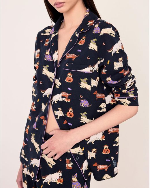 Chelsea Peers Blue Classic Long Button Up Set