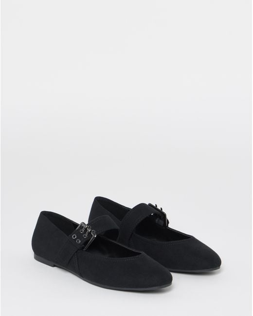 Simply Be Blue Mary Jane Ballerinas Extra Wide Fit