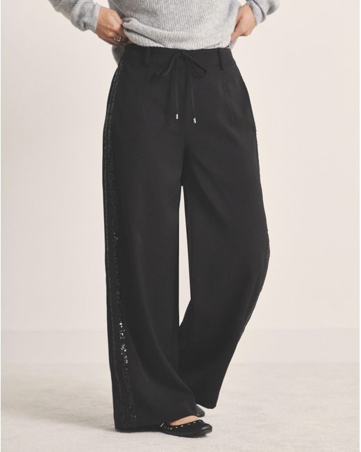 Simply Be White Side Stripe Wide Leg Trousers