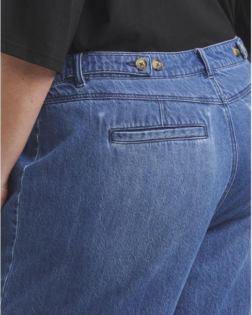 Simply Be Blue Authentic Drape Wide Leg Jeans