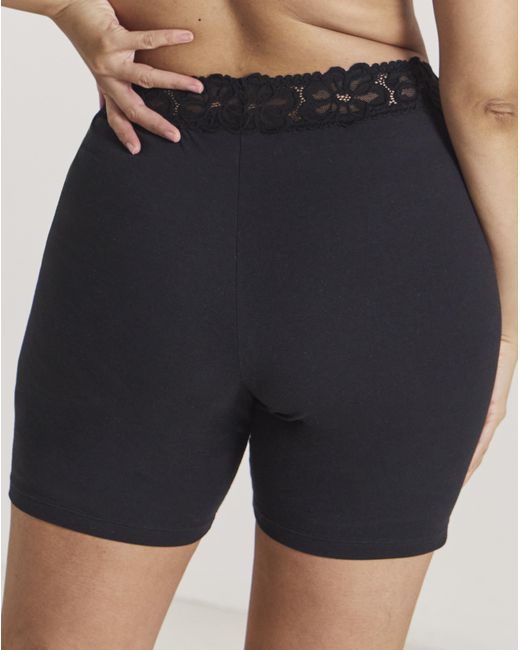 Pretty Secrets Black 2 Pack Lace Trim Shorts