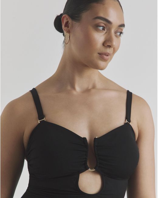 JD Williams Black Trim Bandeau Swimsuit