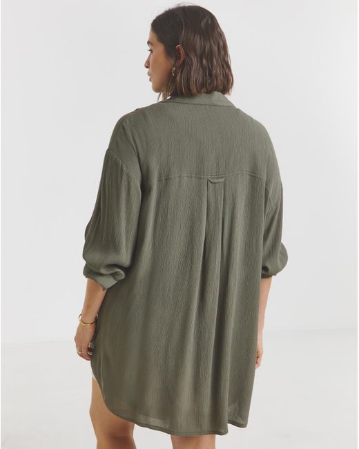 Simply Be Green Crinkle Shirt