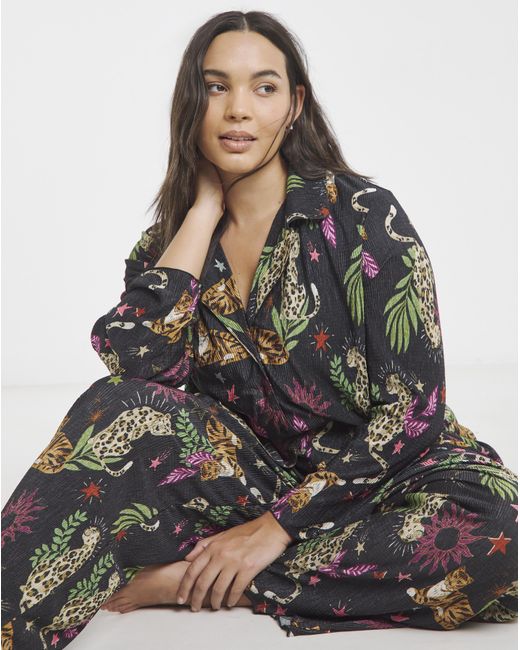 Simply Be Brown Button Through Plisse Lounge Set