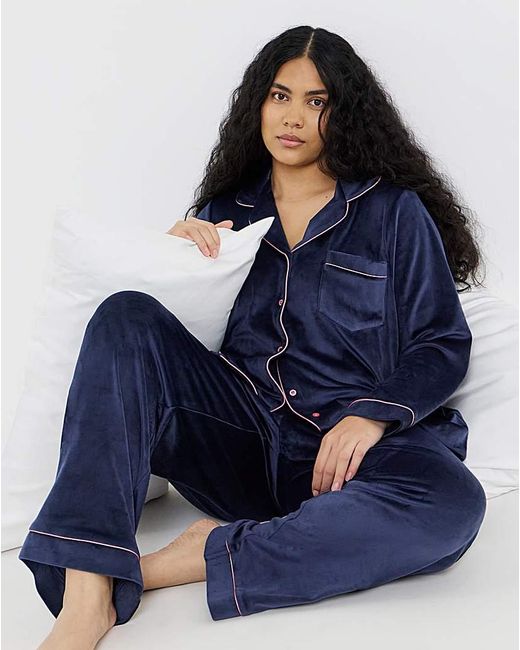 Pretty Secrets Blue Velour Button Through