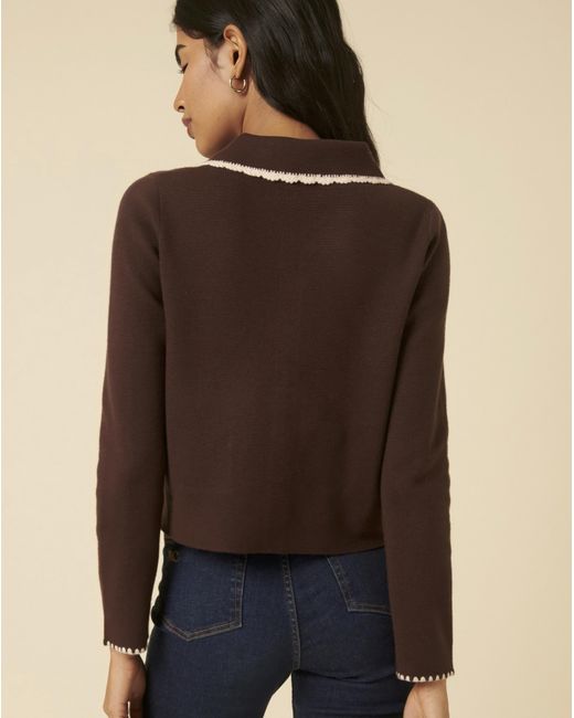 Nobody's Child Brown Crochet Knitted Jacket
