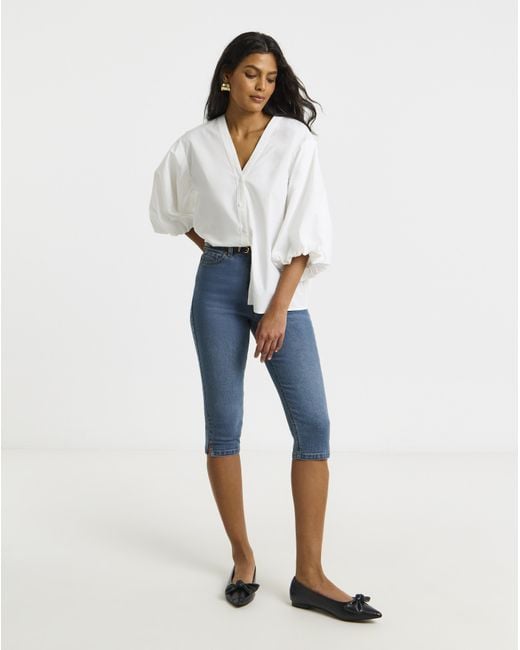 Simply Be White Button Through Blouse