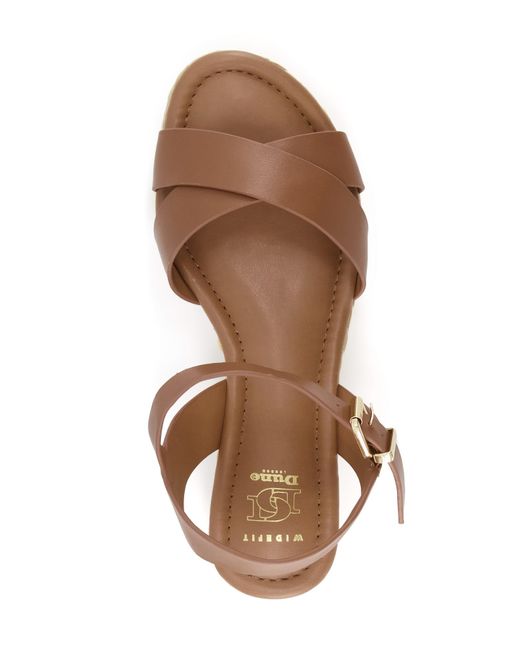 Dune Brown Linnie Wedge Sandals E Fit