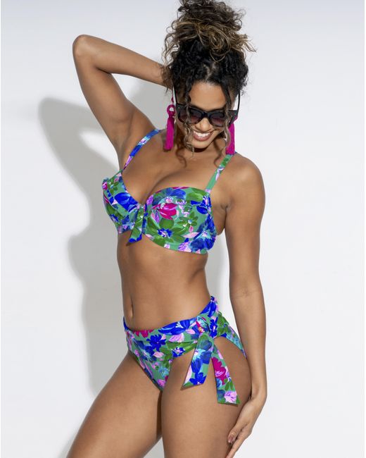 Pour Moi Blue Getaway Fold Over Tie Brief